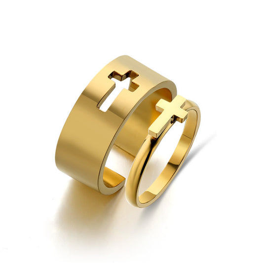 Simple And Versatile Titanium Steel Ring Geometric Design Gift Ready Packaging For Loved Ones Gift For Any Moments