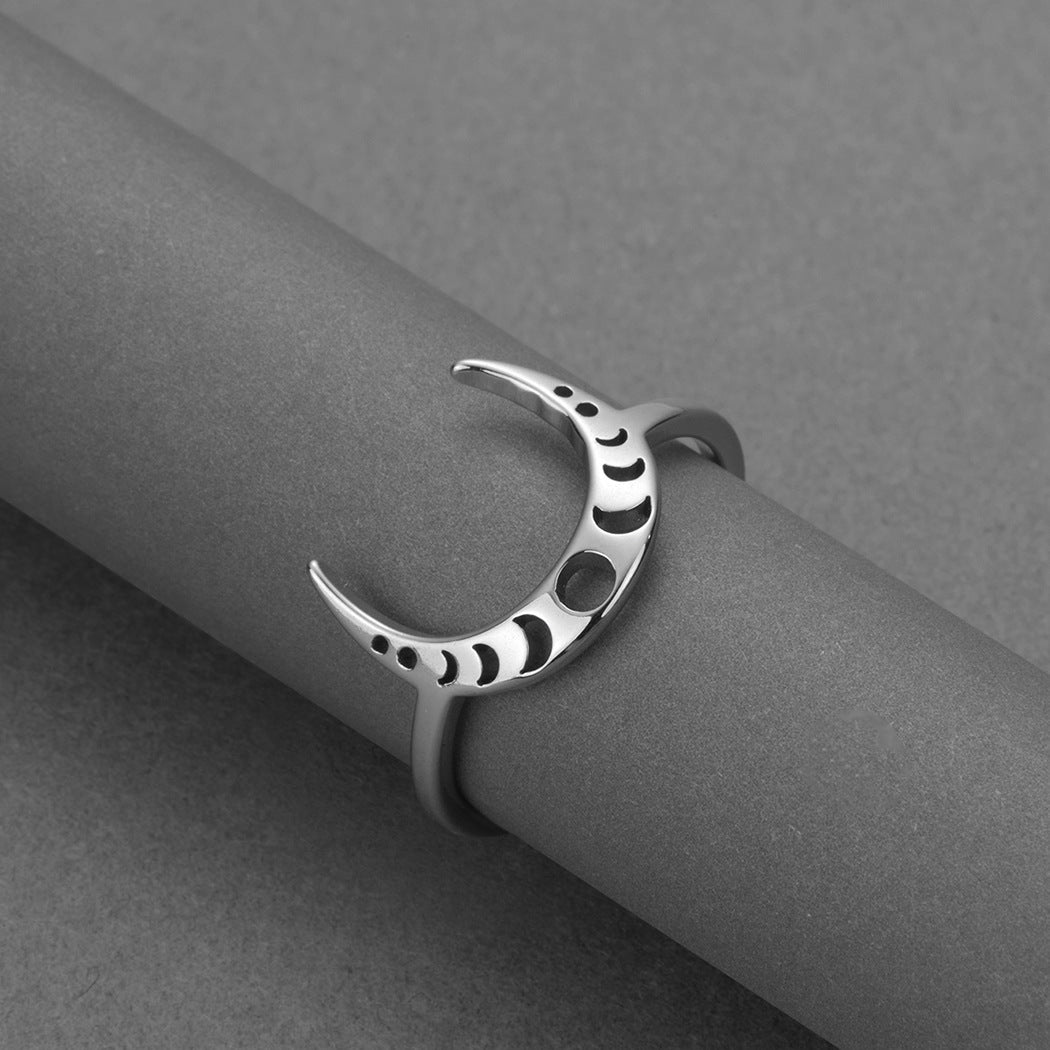 Womens Crescent Ring Stainless Steel For Women Fashion Ring Beautiful Appearance High Quality Design Gold Tone