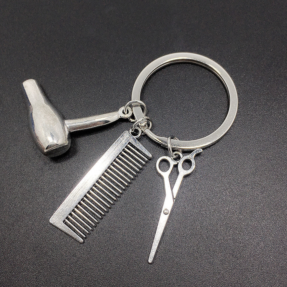 Hairdresser Keychain Unisex Keyring Metal Barber Pendant For Hair Salon Gift And Cutting Tool For Everyday Use
