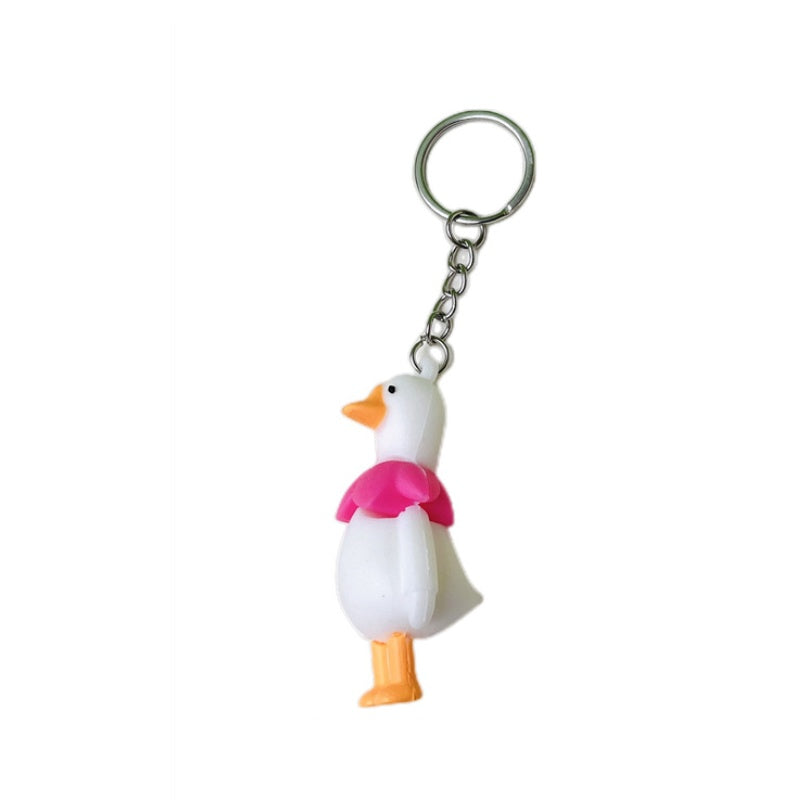Cartoon Goose Keychain Bag Pendant Eco Friendly Soft Rubber Modern Art Novelty Toy Accessory For Style For You
