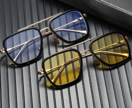 Unisex Metal Frame Sunglasses Flat Mirror Retro Eyewear Full Frame UV Protection for Men and Women Comfort Fit