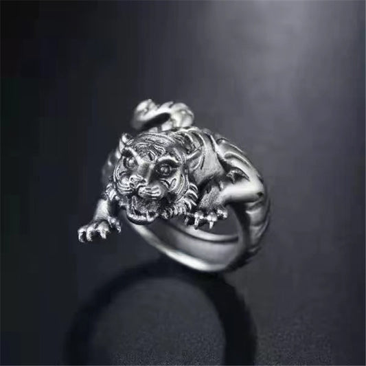 Year of the Tiger Ring Silver Plated Minimalist Electroplated Fashion Accessory Durable Modern Elegant Jewelry