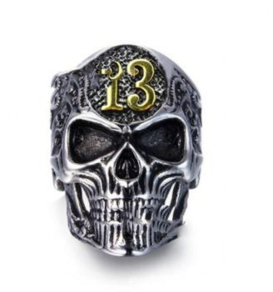 Skull Ring Alloy Punk Style Dominant Domineering Mens Jewelry Ring Metal Gothic Fashion Accessory Statement Gift