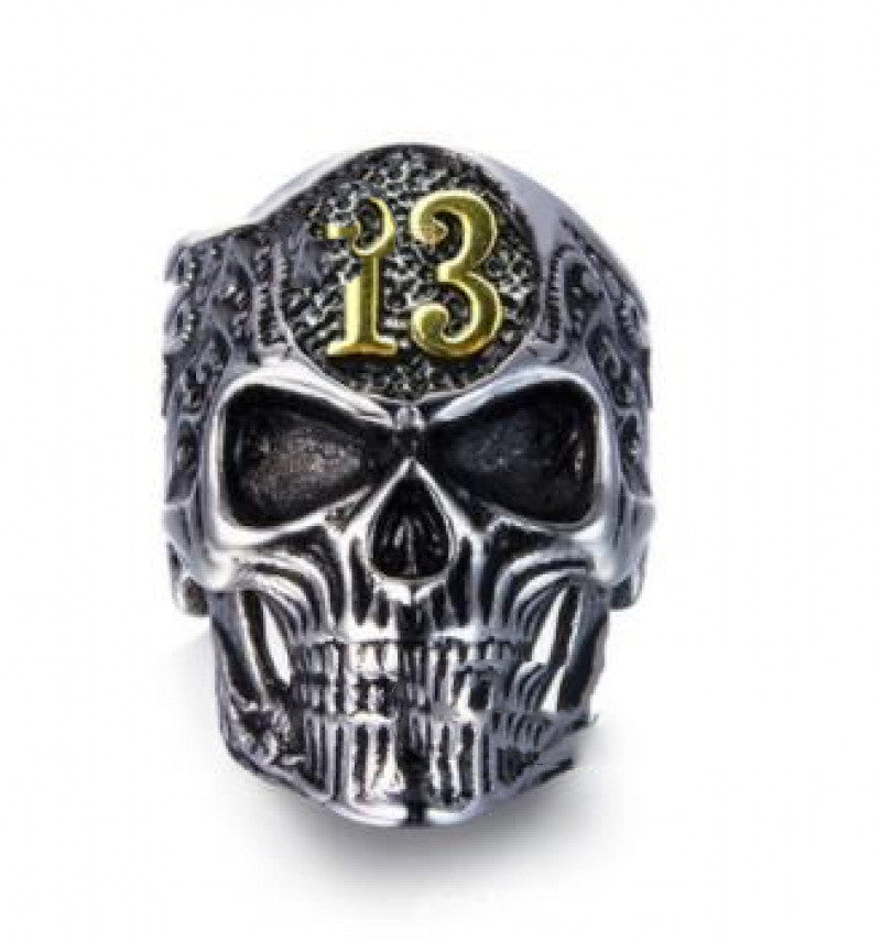 Skull Ring Alloy Punk Style Dominant Domineering Mens Jewelry Ring Metal Gothic Fashion Accessory Statement Gift