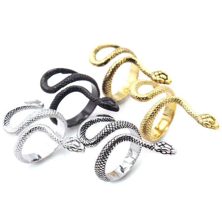 Vintage Mens Long Snake Titanium Steel Ring With Fashionable Minimalist Design And Electroplated Finishes Ultra