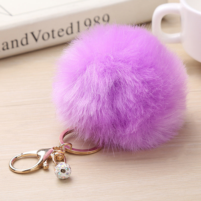 Plush Keychain Pendant Spherical Keyring Accessory 8cm Home Fashion Car Key Chain Festival Gift For Unisex Two Tone