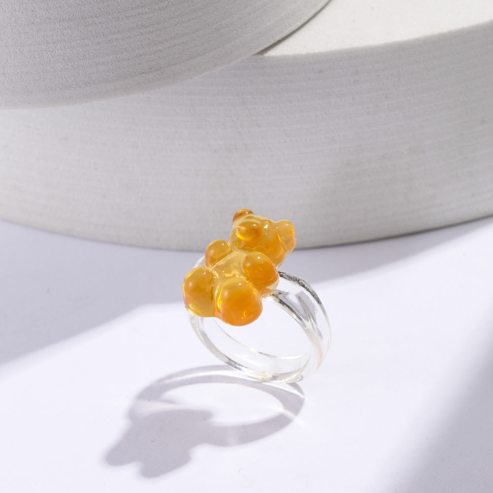 Unisex Bear Ring Geometric Design Electroplated Alloy Ring European And American Fashion Jewelry Everyday Wear