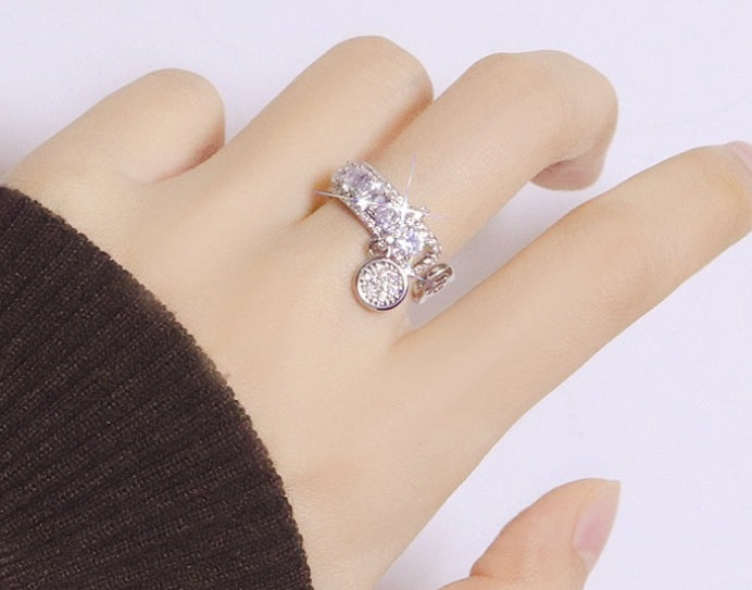 Simple And Versatile Ring Design For Women Metal Fashion Jewelry Water Droplets Electroplated For Wedding Gift
