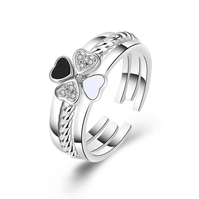 Womens Copper Heart Ring Adjustable Opening Three In One Design Fashion Jewelry Gift For Her For Everyday Uses