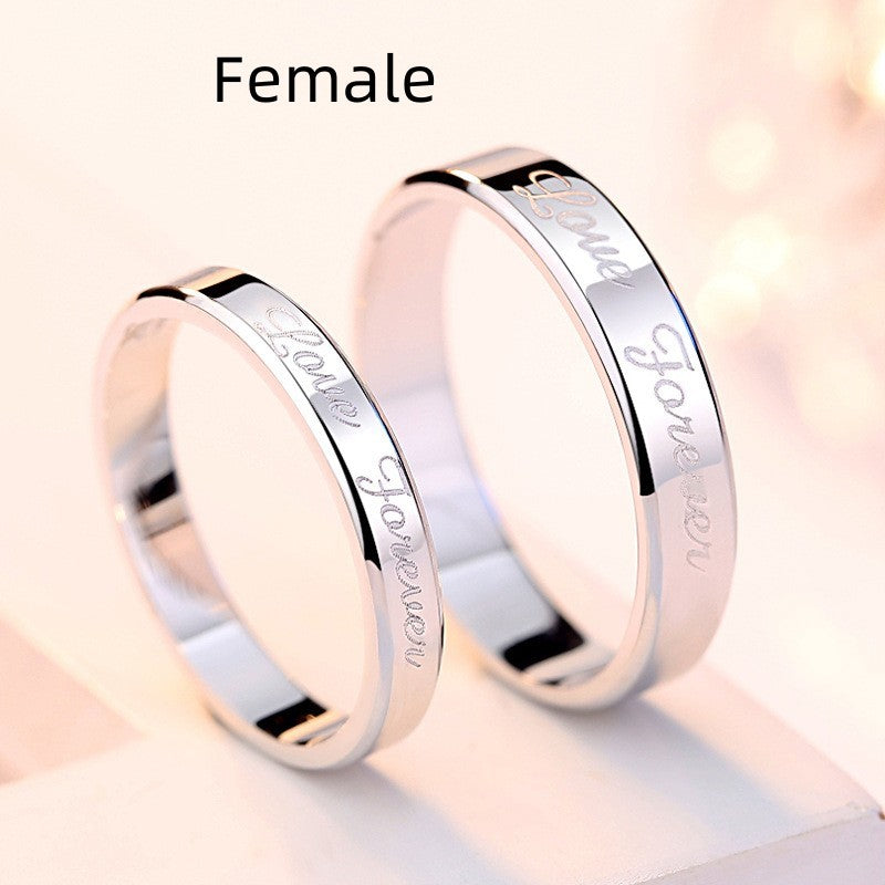 Silver Wedding Ring Set For Women And Men Korean Style Matching Bands For Anniversary Gift Jewelry Elegant Silver
