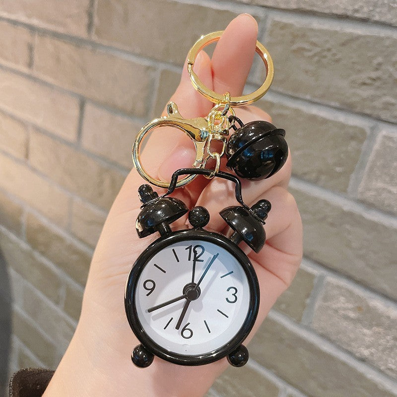 Mini Alarm Clock Keychain Pendant Cute Functional Accessory Zinc Alloy Durable For Handbags And Backpacks Colorful