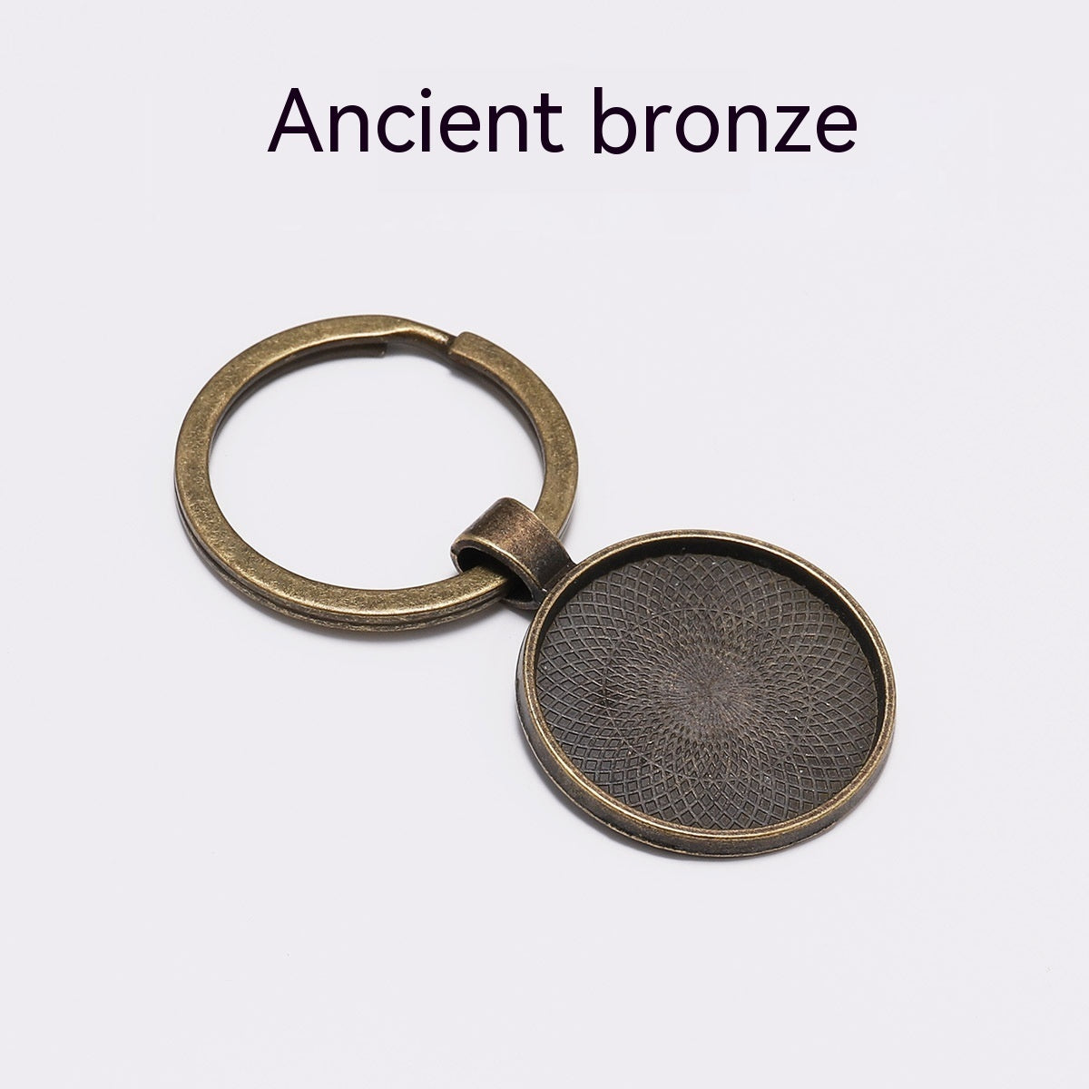 Metal Key Ring Pendants 5 Piece Pack Nickel Free Keychains Southeast Asian Decor Charms Embossed White K Antique