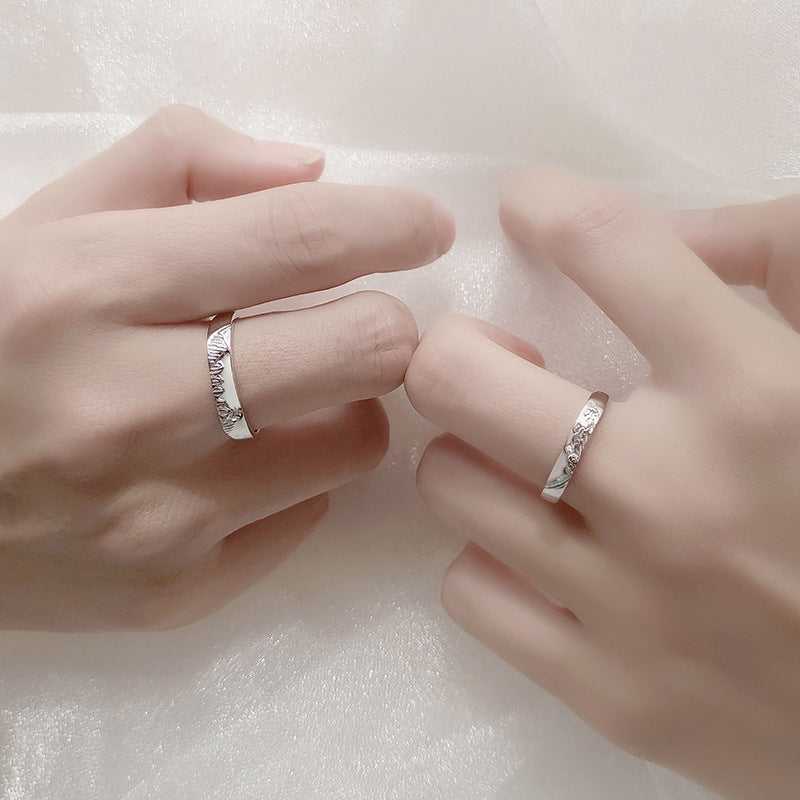 Couples Rings Set Adjustable Silver Diamond Promise Rings For Him And Her Matching Bands With Unique Design And Style