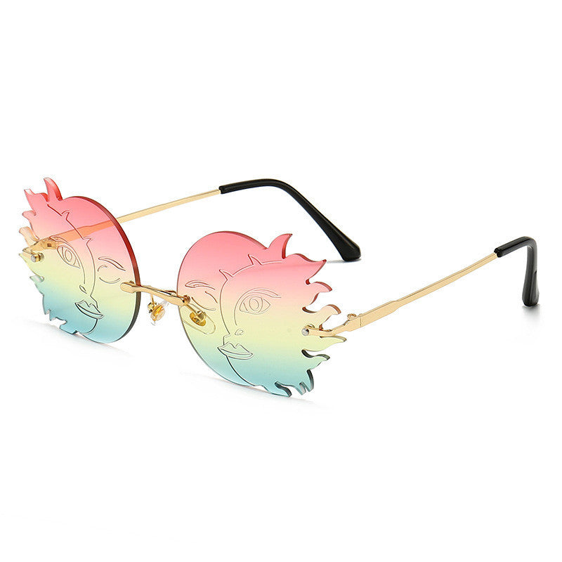 Metal Frame Sunglasses With Polygonal Design And Non Polarized PC Lenses With Unique Colors For Everyday Style
