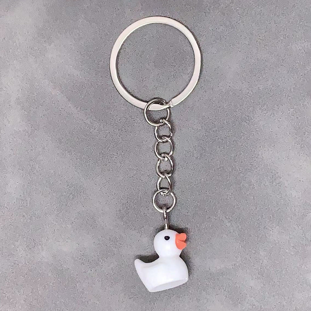 Cute Duck Keychain Pendant Women Girls Trendy Fashion Accessory Gift For Bags Backpacks Purses Resin Finish Shiny