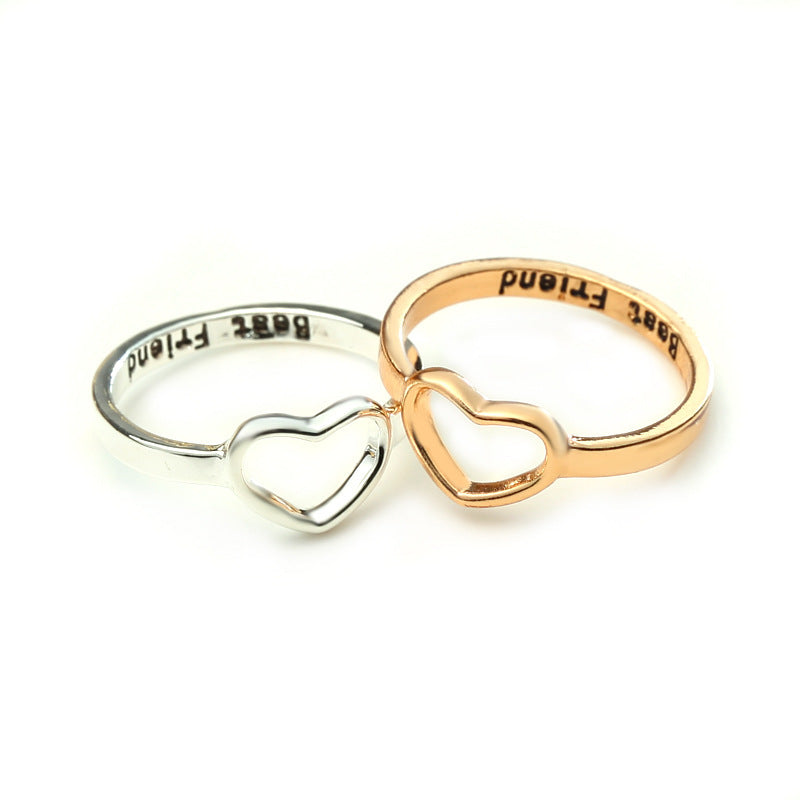 Couple Rings Electroplated Alloy Set For Men And Women Fashion Jewelry Love Ring Matching Goldtone Silver Tone