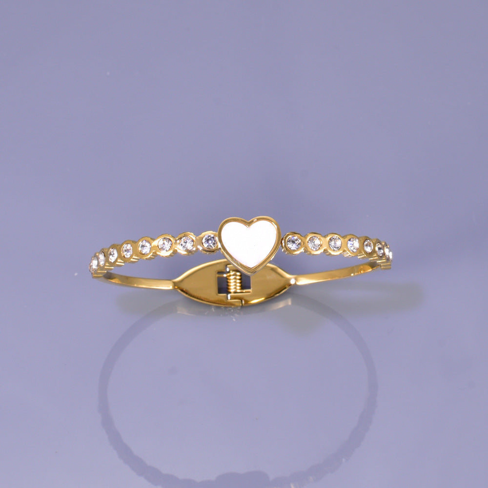 Women Titanium Steel Bracelet 18K Plated Snowflake Charm