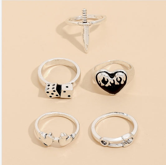 Geometric Ring For Men And Women Retro Trendy Fashion Jewelry European Design Zinc Alloy Statement Ring Europe