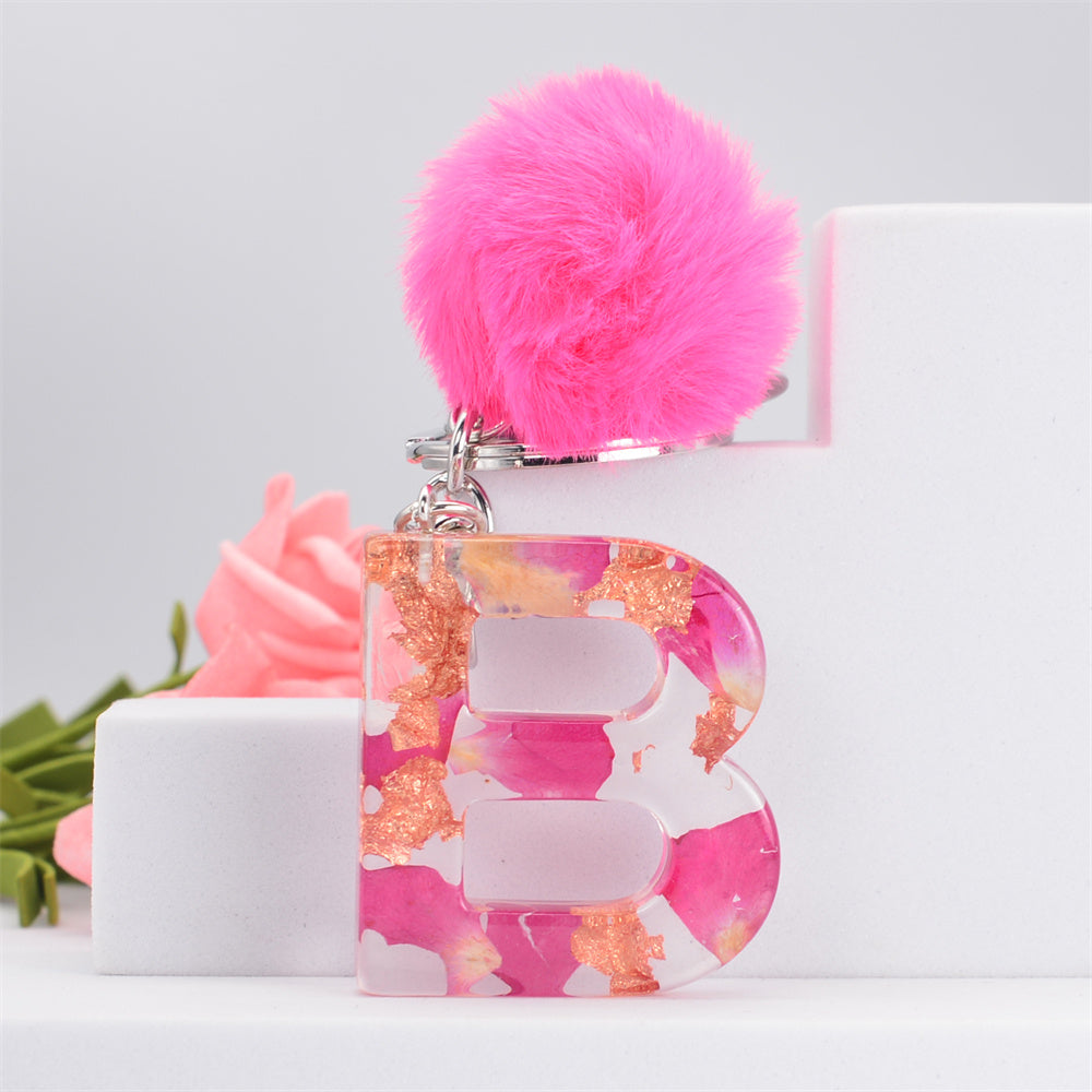 Resin Alphabet Initial Keychain A To Z Drip Glue Korean Style For Women And Girls Lightweight Resin Charm Gift