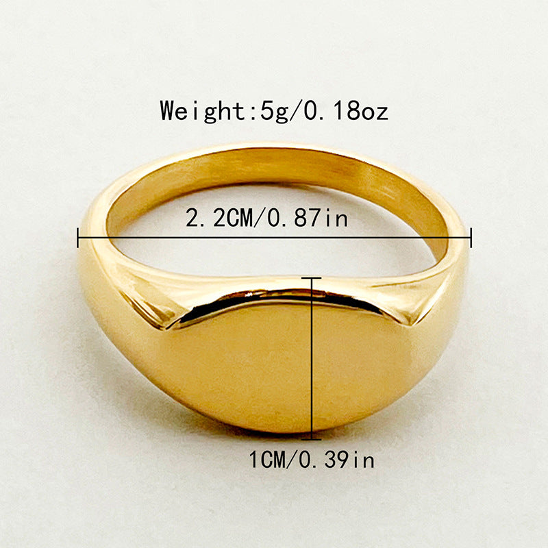 Gold Color Electroplated Stainless Steel Ring Unisex Band Jewelry Gift For Her Sizes 6 7 8 9 Metallic Shine Glow