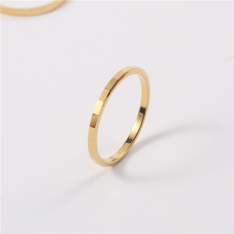 Fashion European And American Tungsten Steel Fine Ring