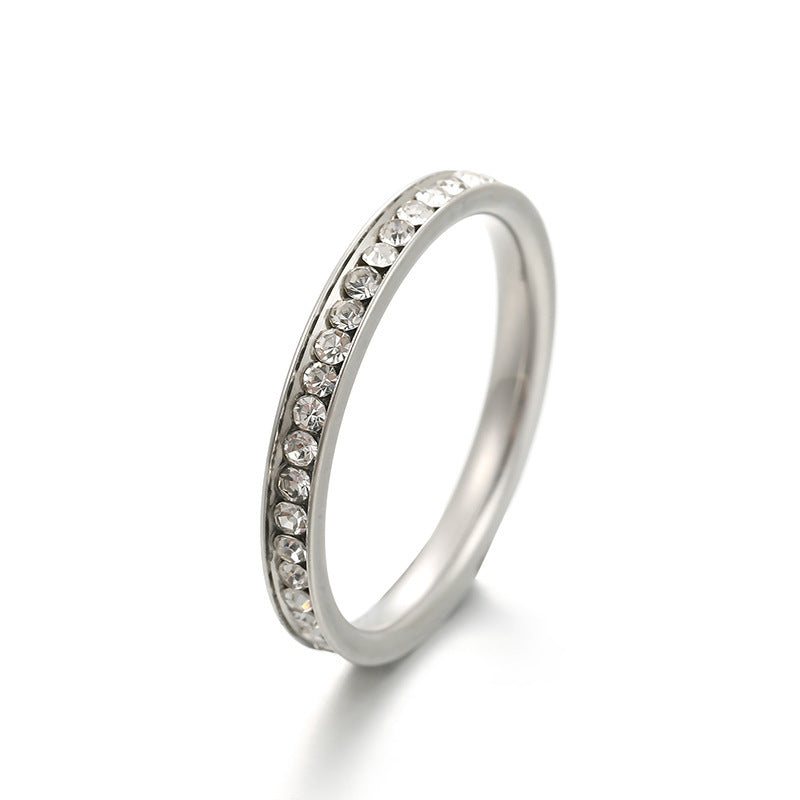 Titanium Steel Geometric Ring With Rhinestone Electroplated Gold And Steel Finish Band Ring For Men Durable Daily Wear