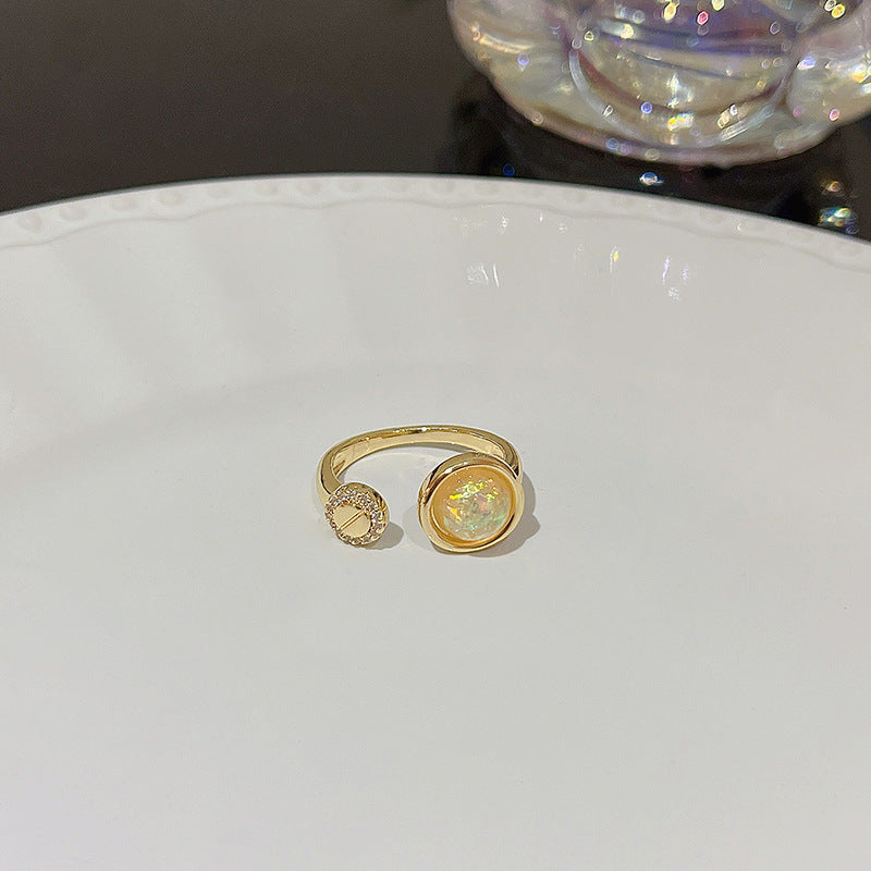 Open Ring For Women Butterfly Zircon Inlaid Copper Ring With Bow Square Heart Elements Fashion Jewelry Sparkle