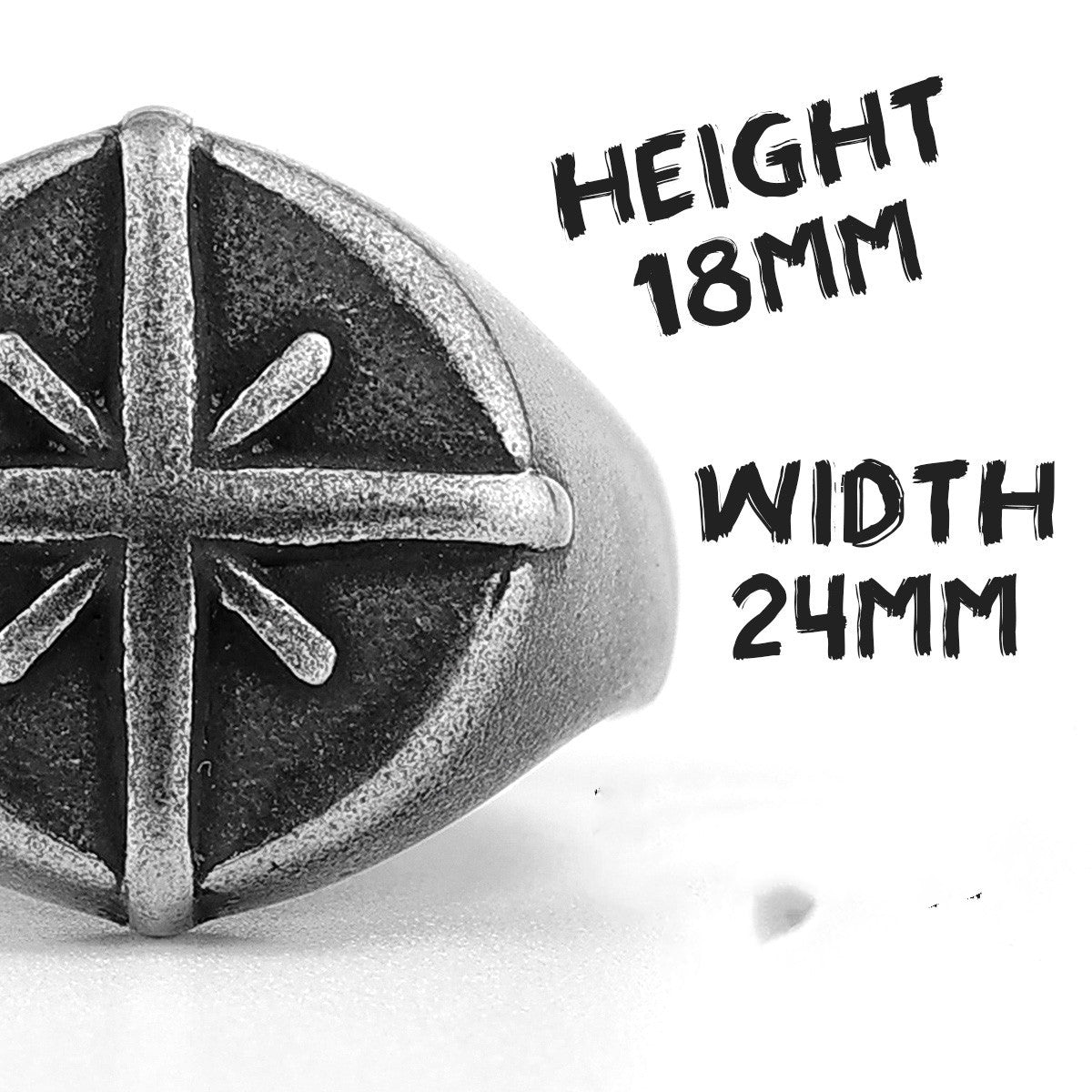 Geometric Vintage Titanium Men's Compass Ring