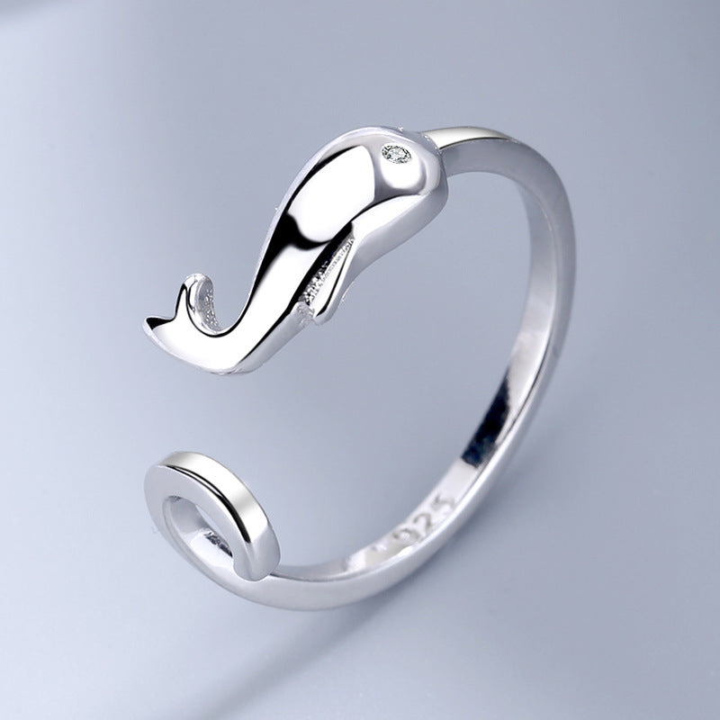 Womens Dolphin Ring Silver Electroplated Jewelry Gift For Her 6mm Simple Fashion Ring With Polished Finish Everyday