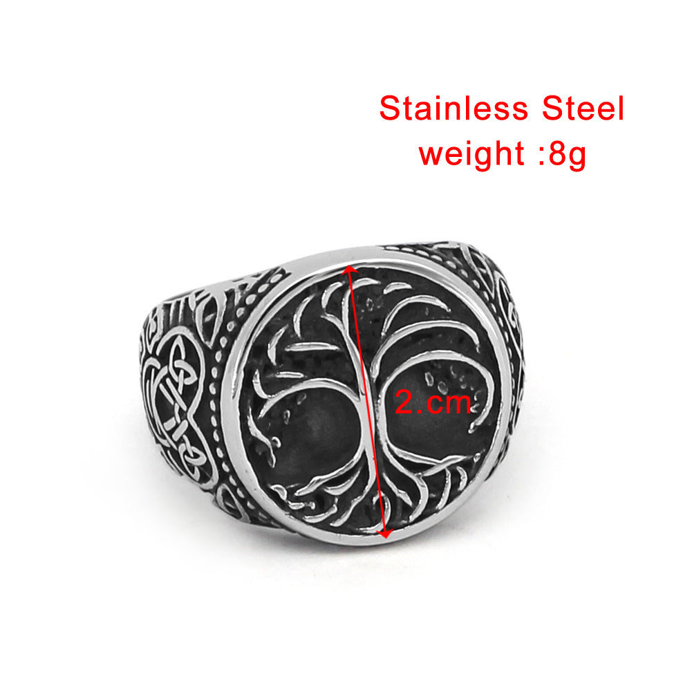 Tree Of Life Ring For Men Titanium Steel Geometric Design Modern Mens Jewelry Accessory Gift For Every Occasion