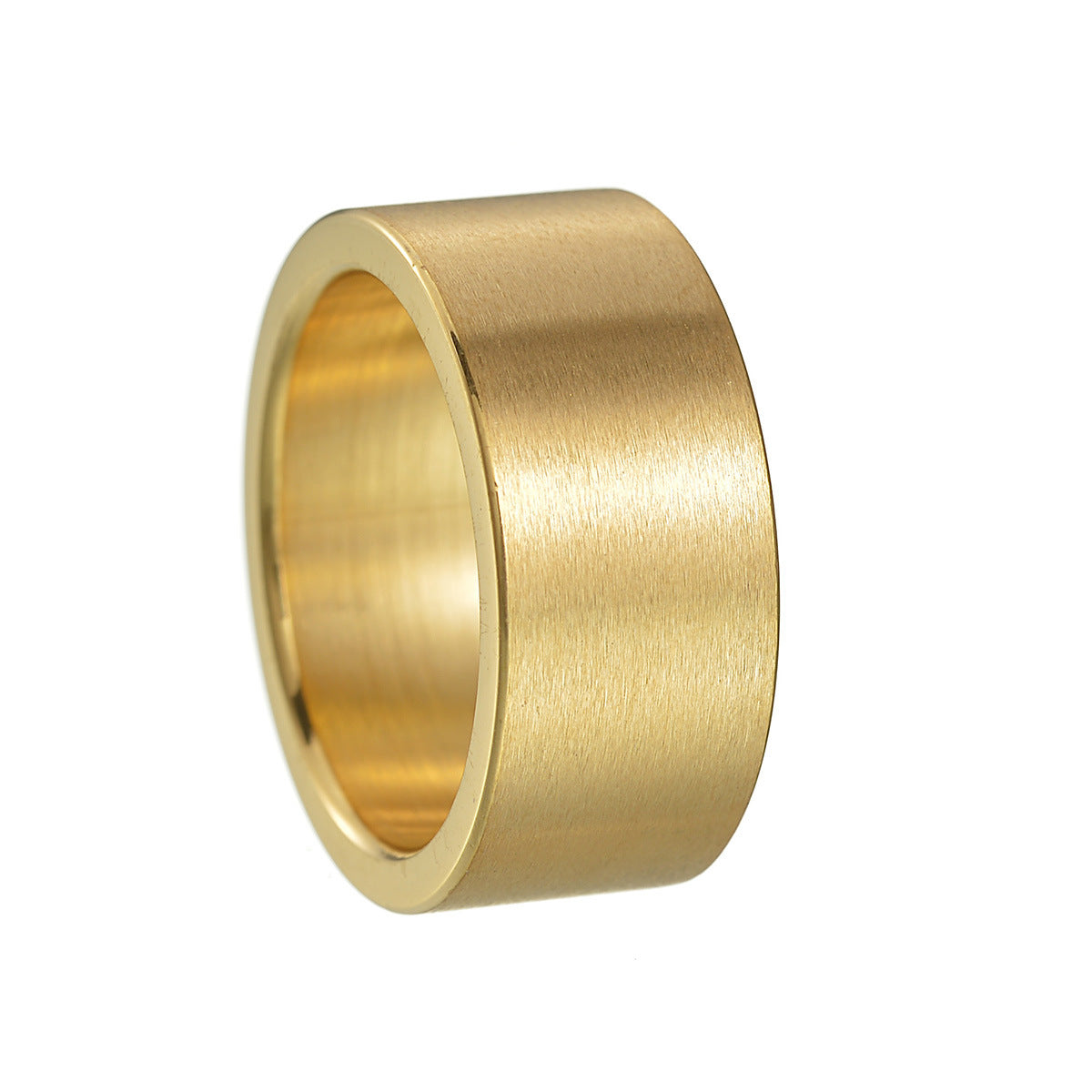 Titanium Steel Ring 10mm Wide Matte Geometric Distressed Design Big Statement Ring For Men Women European Ring