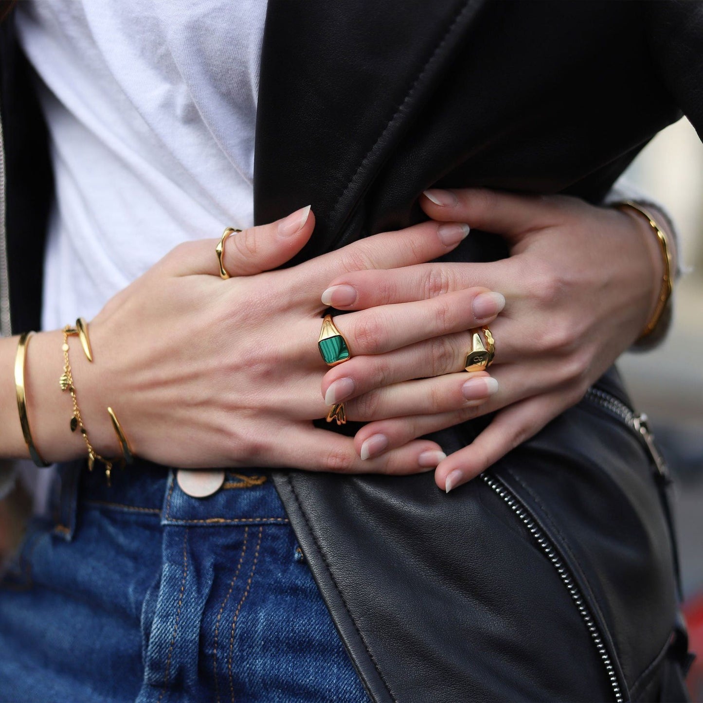 Gold Plated Vintage Couple Ring For Women And Men Copper Anniversary Gift Jewelry Environment Friendly Classic