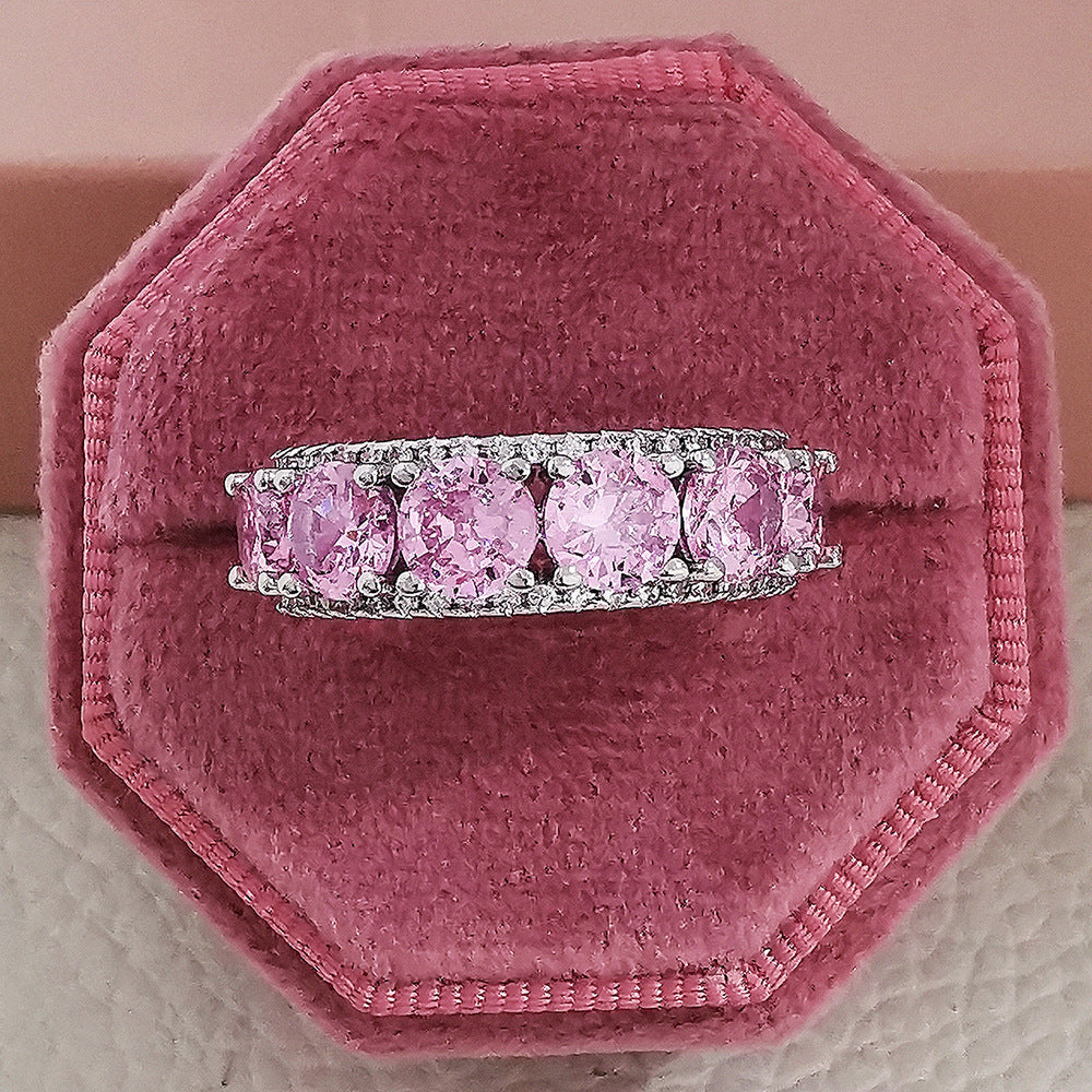 Plain High Quality Color Combination Ring Copper Zircon Inlay European American Style Jewelry Ring For Fashion