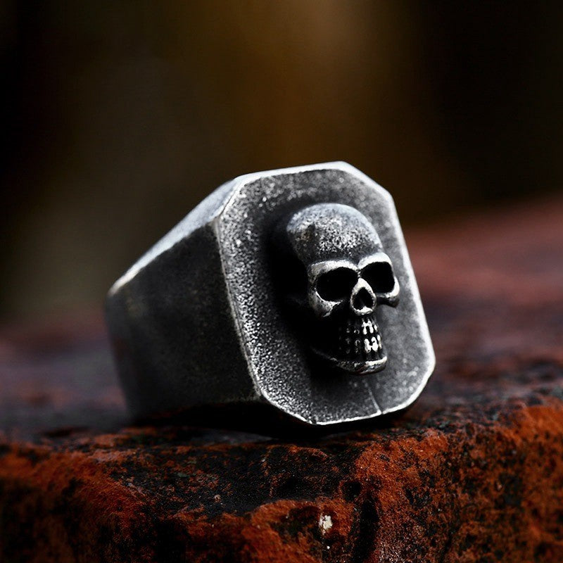 Stainless Steel Skull Ring for Men Vintage Punk Style Durable Ring US 7 8 9 10 11 12 13 Skull Ring for Everyday Wear