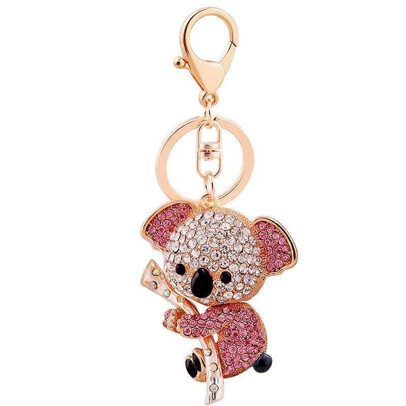 Keychain With Diamond Accents Metal Animal Pendant Ornament Bag Gift For Wedding Birthday Graduation Fun Great