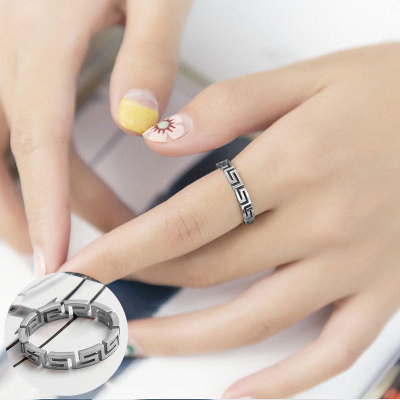 Titanium Steel Ring 18K Rose Gold Plated Ring With Gems Electroplated Thin Ring For Women Girls Size 5 6 7 8 9 10