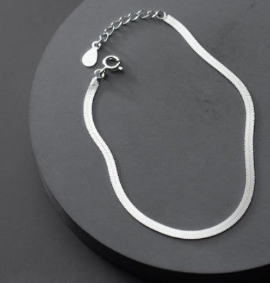 Womens Bracelet Fashion Jewelry 3mm Flat Snake Chain European Geometric CopperElectroplating Individually Packed