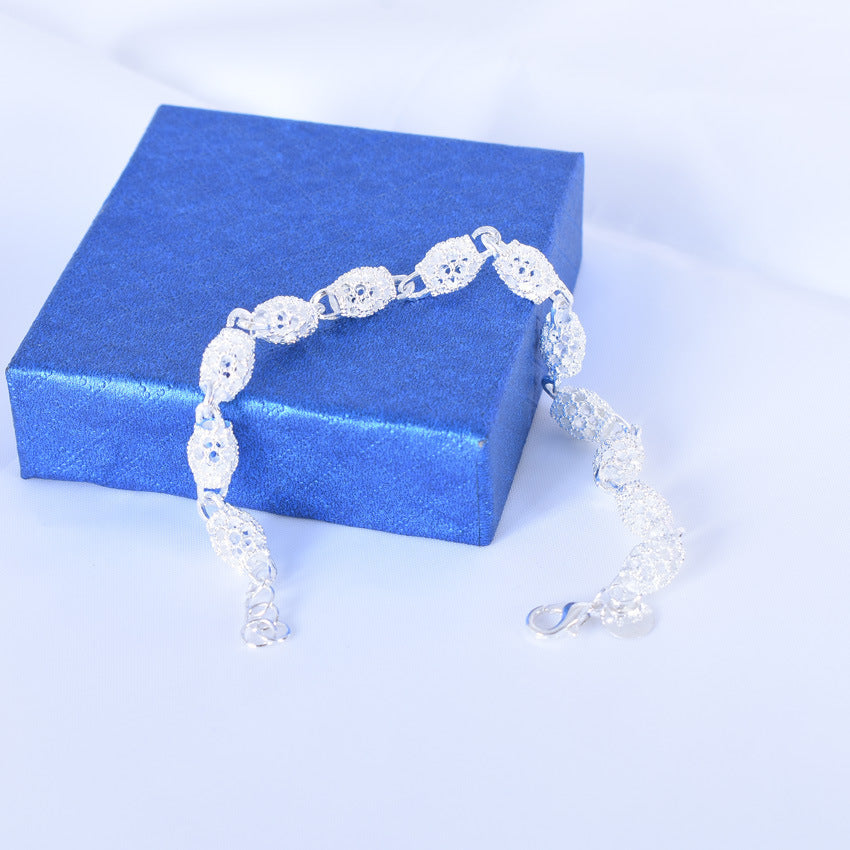 Elegant Alloy Lantern Bracelet For Women Silver Bangle Jewelry Accessory Wristwear Sleek Everyday Shine Finish