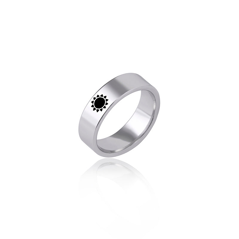 Couple Rings Set Stainless Steel Sun And Moon Eco Gift
