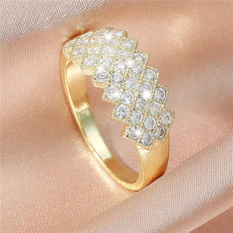 Copper Couple Rings Retro Starry Geometric European American Promise Engagement Ring Set For Couples And Gifts