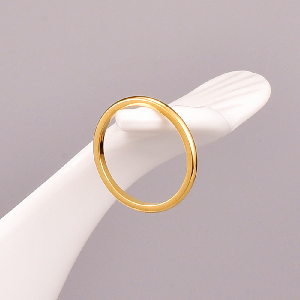 Heart Shape Ring Titanium Steel 18K Gold Glossy Finish European Fashion Ring With Metal Shell Butterflies Star