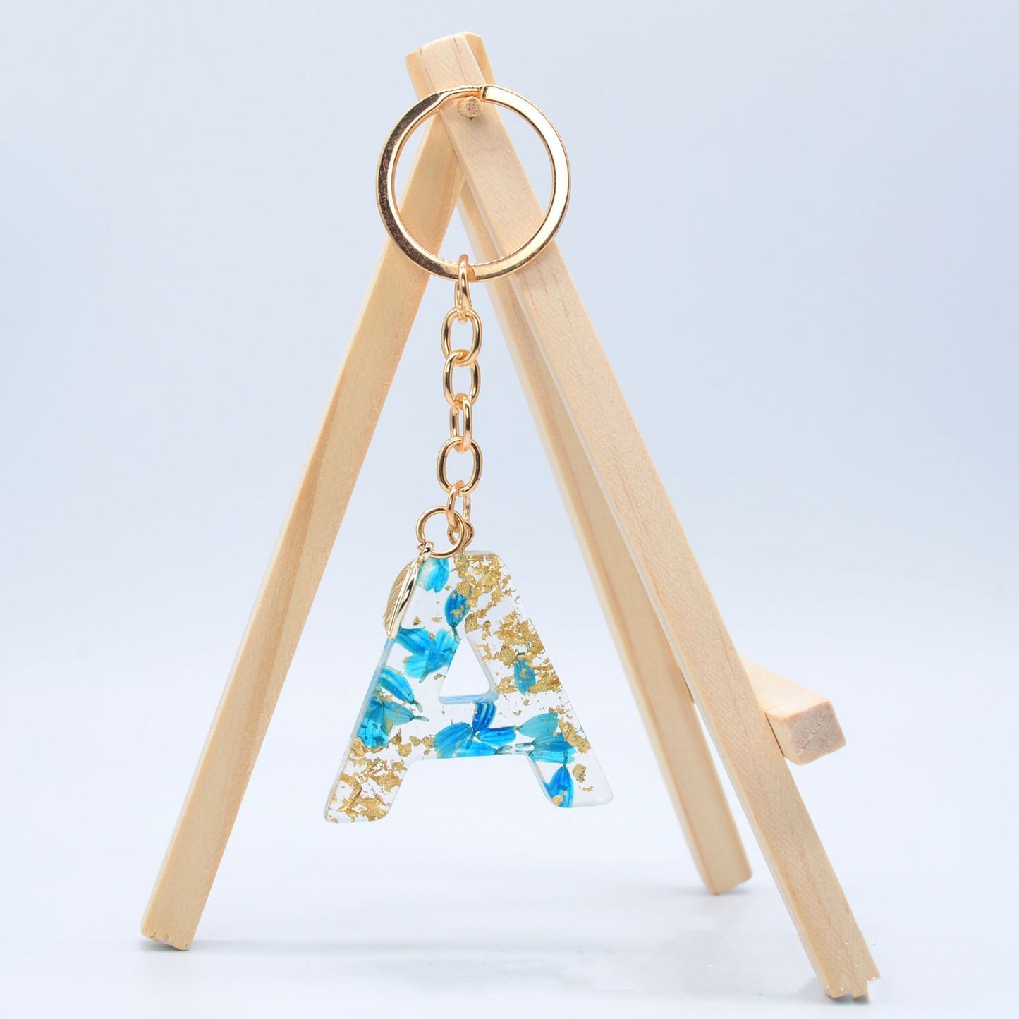 Resin Initial Keychain Letter Keyring for Keys and Bags