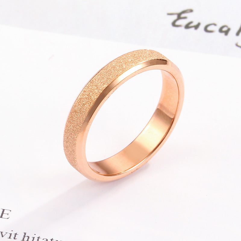 Unisex Titanium Steel Ring Silver Rose Gold Band Everyday
