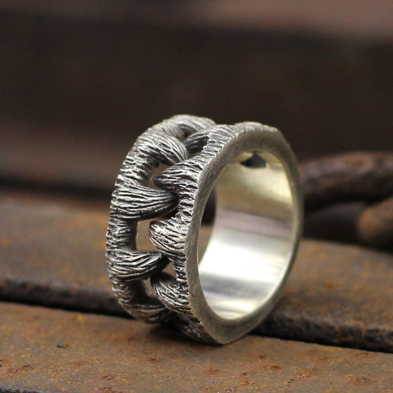 Mens Stainless Steel Ring Vintage Teeth Design Jewelry