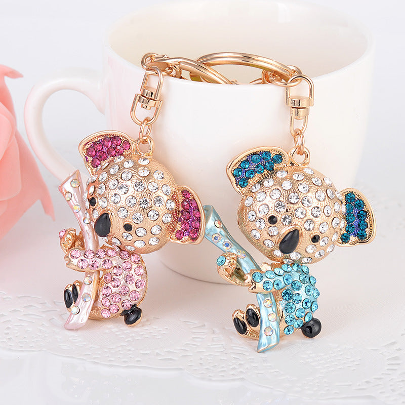 Keychain With Diamond Accents Metal Animal Pendant Ornament Bag Gift For Wedding Birthday Graduation Fun Great