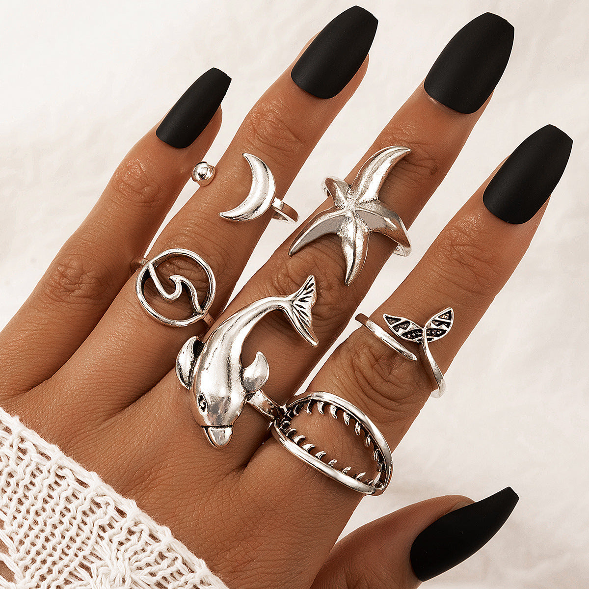 Unisex Geometric Ring Set Alloy Knuckle Rings Retro Ethnic Metal Elements Fashion For Everyday Wear Boho Chic