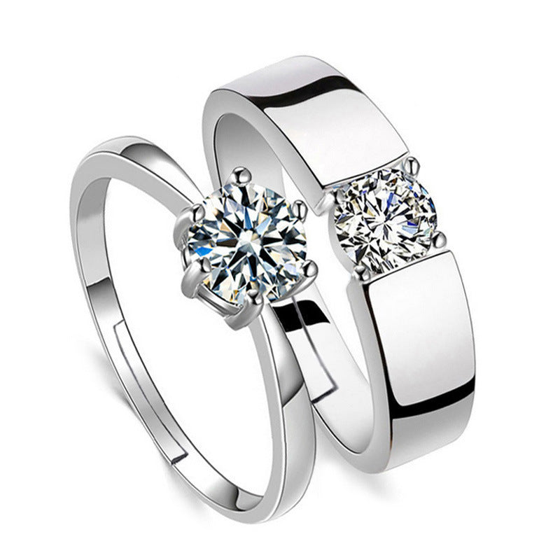 Couple Rings Adjustable Fashion Rings Platinum Plated Copper Matching His Hers Open Mens Womens Open Timelessly