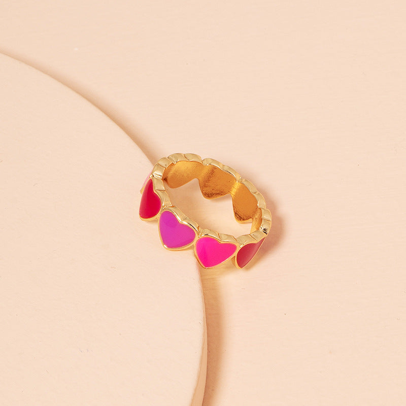 Heart Shaped Ring Alloy Electroplated Geometric Ethnic Retro Fashion Jewelry Gift For Her Design High Quality