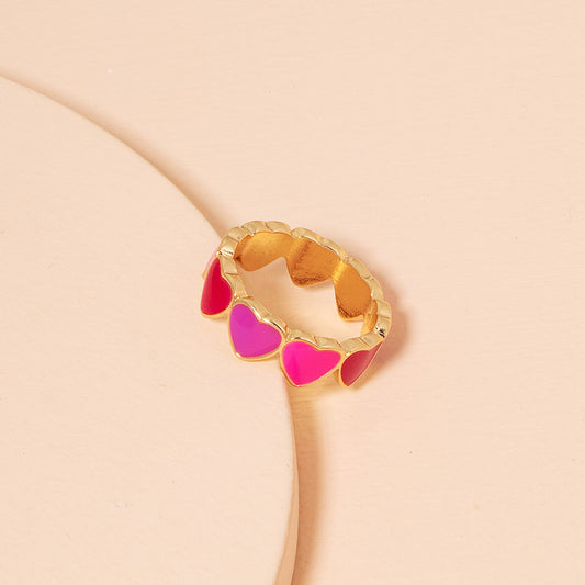 Heart Shaped Ring Alloy Electroplated Geometric Ethnic Retro Fashion Jewelry Gift For Her Design High Quality