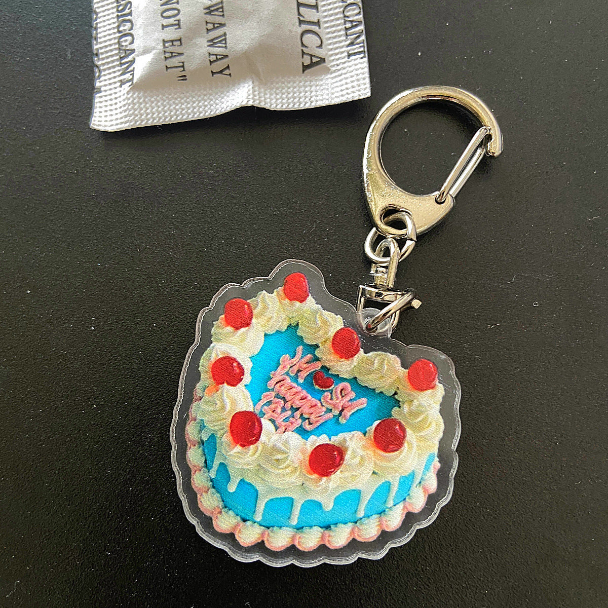 Cake Keychain Acrylic Birthday Cake Pendant Vintage Bag Accessory National Style Decoration Durable Charming Design